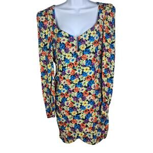 Zara Dress Womens XL Floral Long Sleeve Mini Party Feminine Date Night Romantic